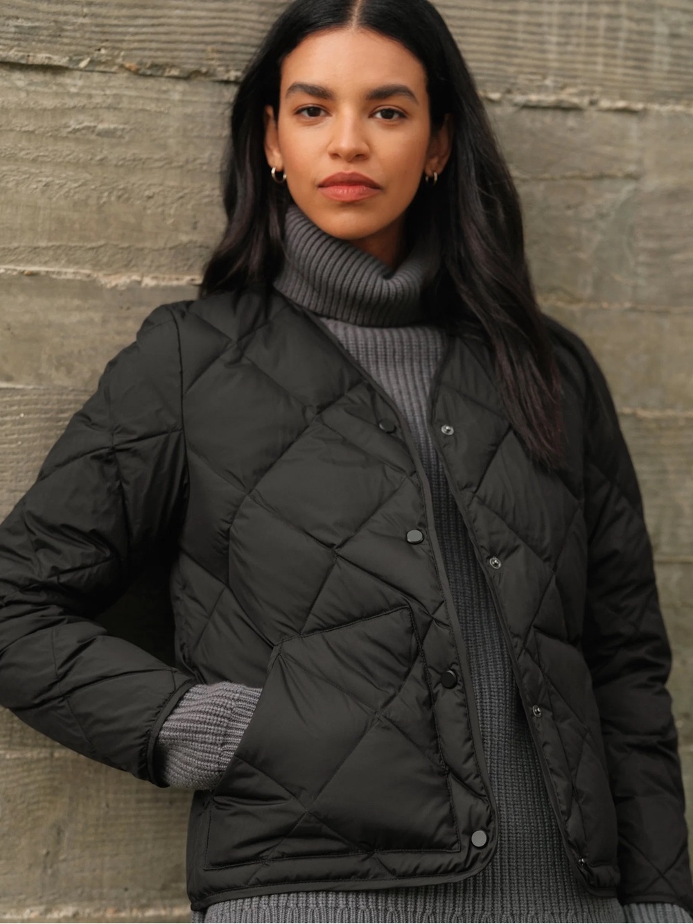 Jenni Kayne Black Diamond-Quilt Puffer Jacket